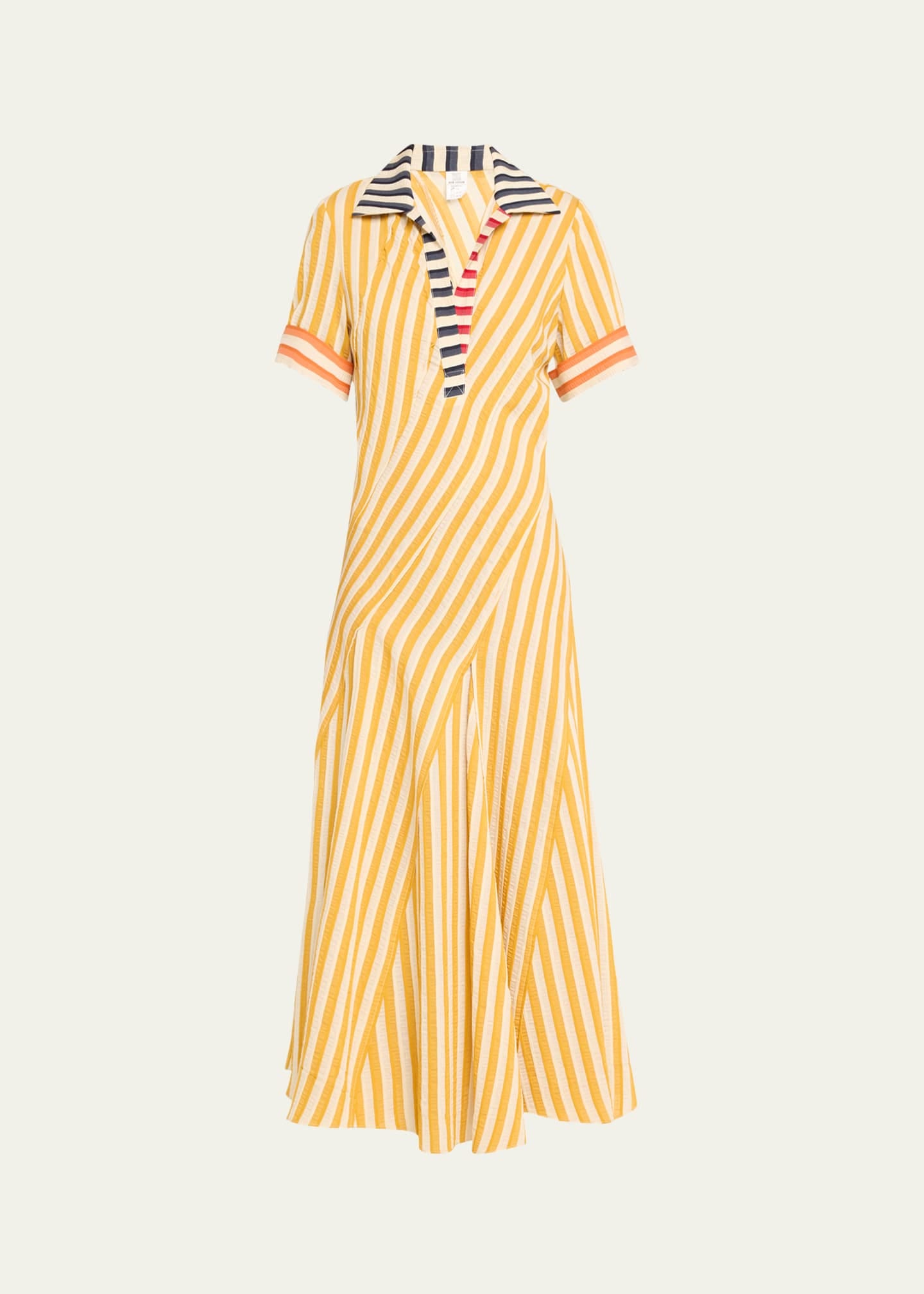 Rosie Assoulin Plot Twist Multi-Striped Polo Dress Image 1 of 5