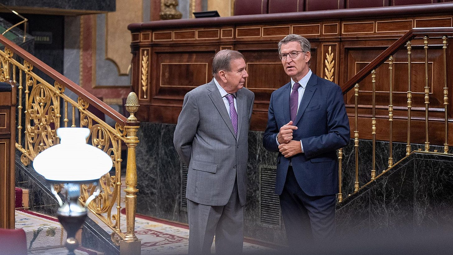 Feijó se ha reunido en el Congreso con el líder de la oposición venezolana, Edmundo  González