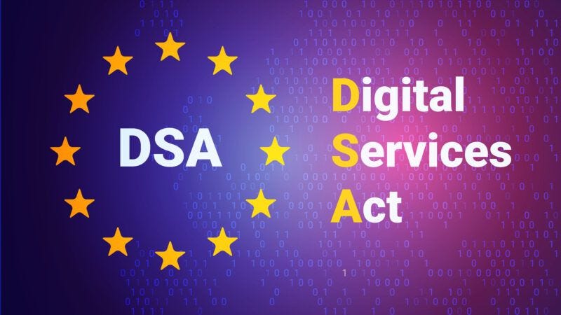 Zakon o digitalnim uslugama izveden u stilu zastave Europske unije.  |  DPST/Newscom