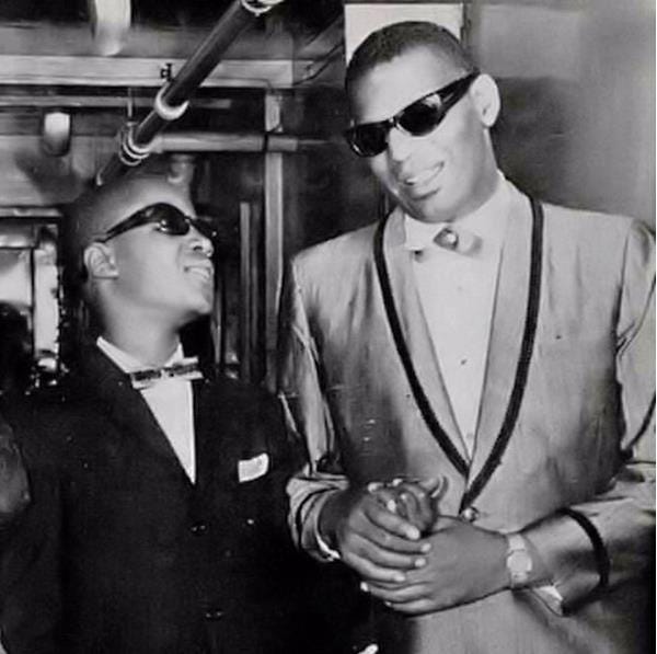 Ray Charles And Stevie Wonder Backstage - Classic R&B Music Photo (35832889) - Fanpop