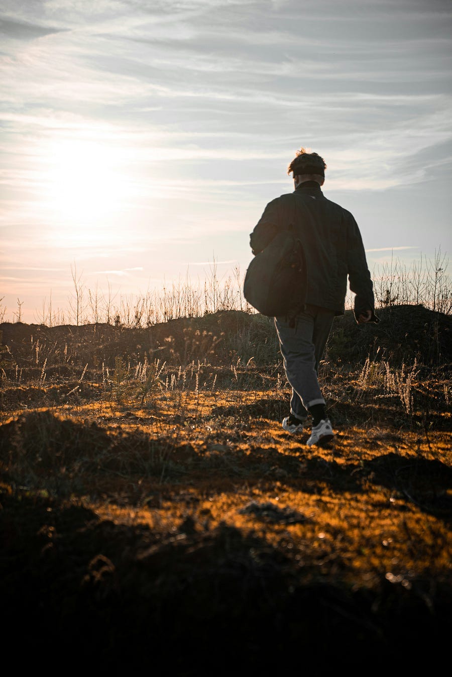 man walking away