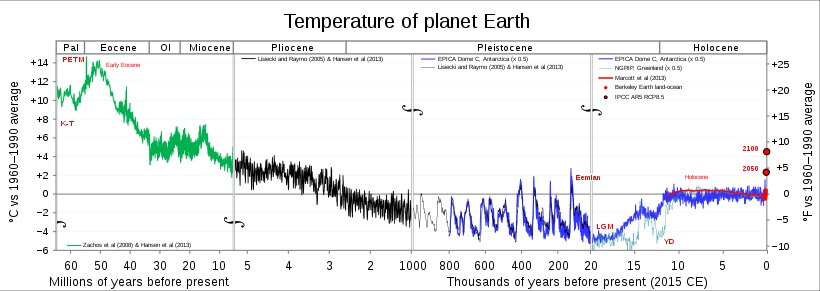 Temperature of Planet Earth Over the Past 65 Million Years