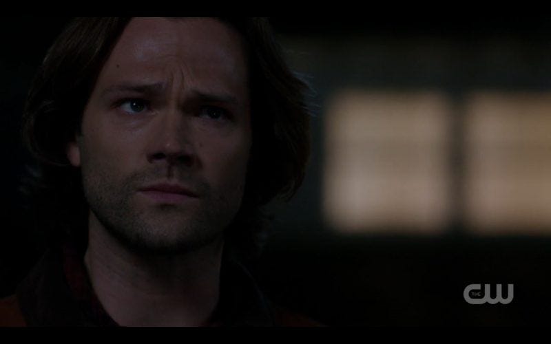 sam winchester sad over supernatural castiel dying