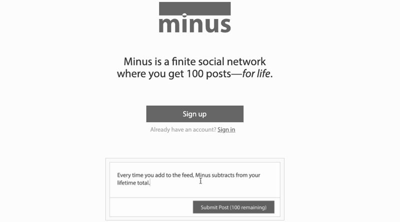 Minus, the social network that only lets you share 100 publications - How  smart Technology changing lives