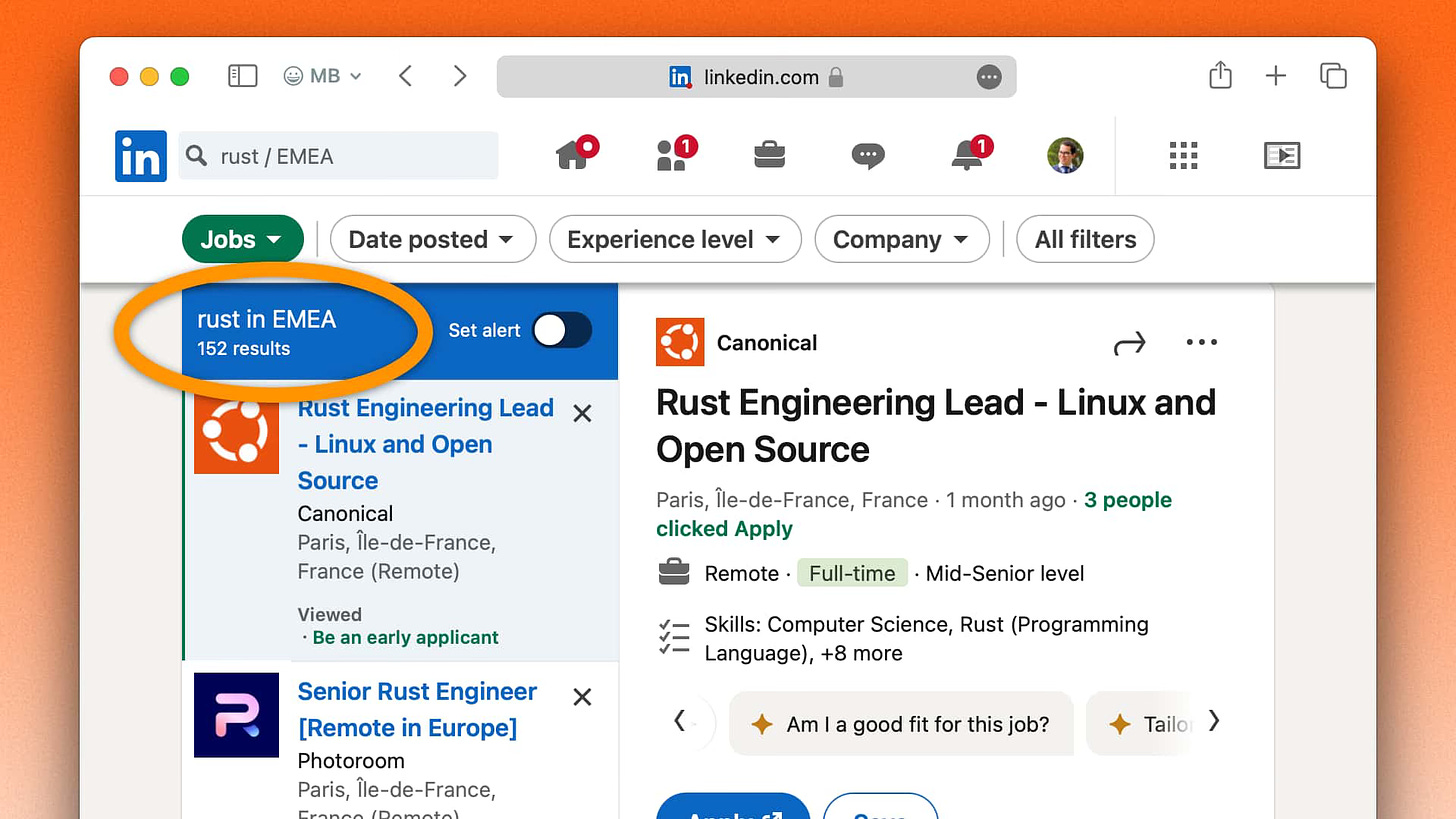 LinkedIn Rust jobs in EMEA - 152 results