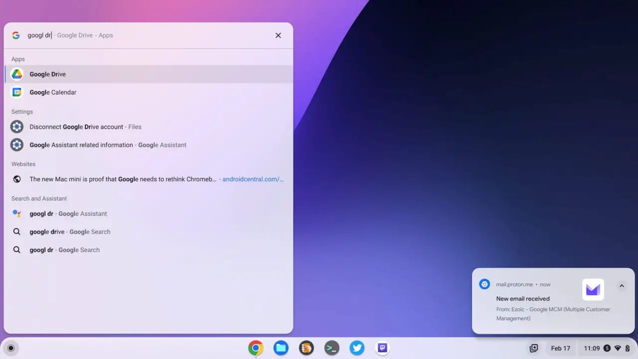 ChromeOS 110 release improves the Launcher search on Chromebooks