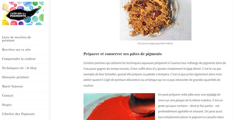 Préparer et conserver ses pâtes de pigments, un article du blog de Marie Vanesse