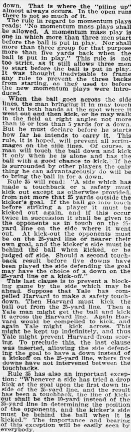 1894 Football Rule Changes