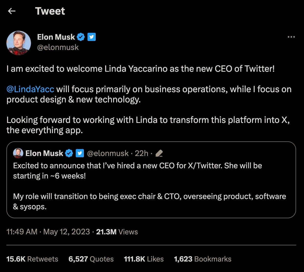 PSYOP-MUSK Welcomes WEF "Penetrator" Puppet Linda Yaccarino as the New CEO of Twitter