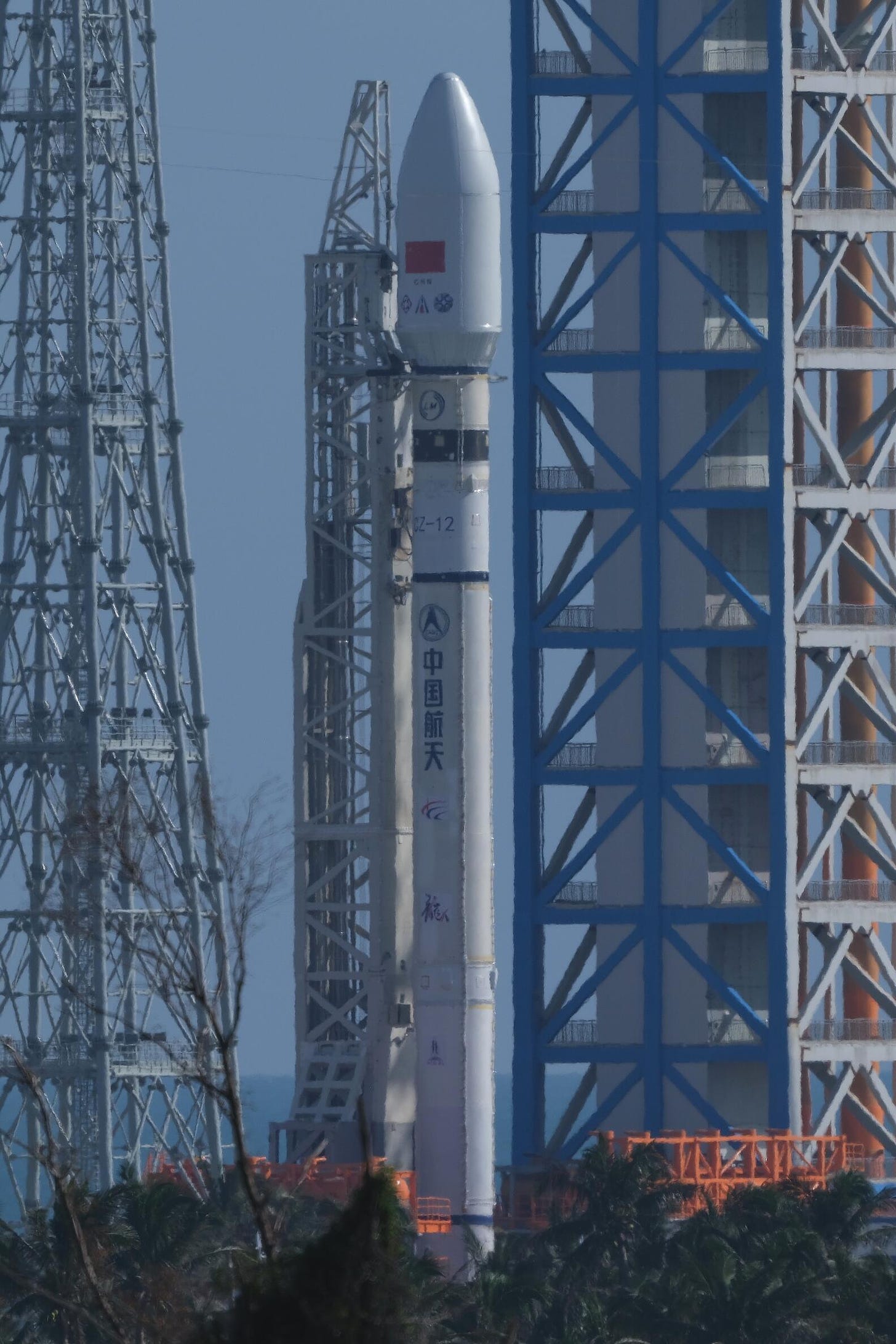 The Long March 12 Y1 vehicle at Commerical Launch Pad 2 ahead of propellant loading for its debut mission.