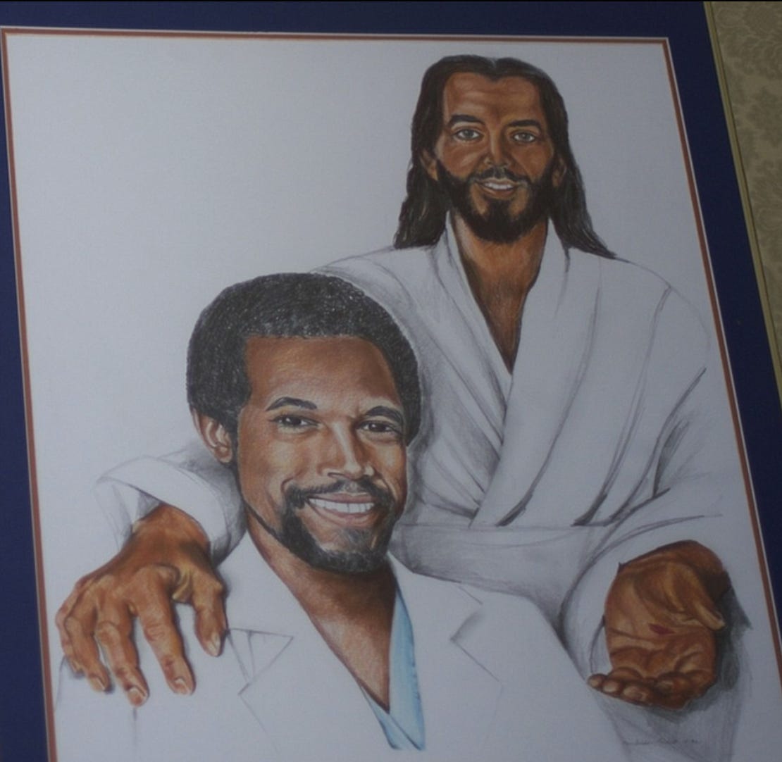 Portrait of Ben with Jesus in Ben Carson's Maryland home.