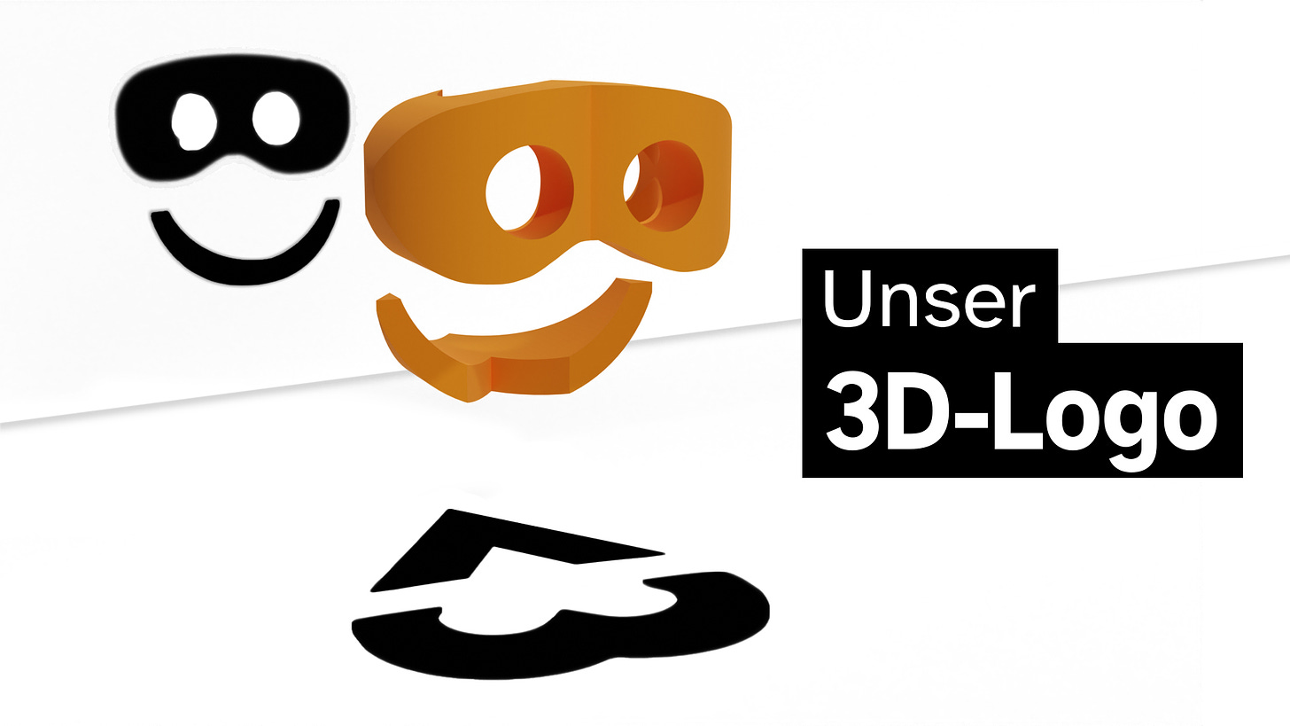 Titelbild mit dem ganzen 3D-Logo der Agentur