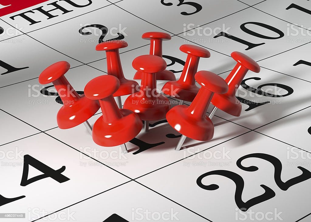 Busy Day Busy Day , Important date , 3d render Full Stock Photo
