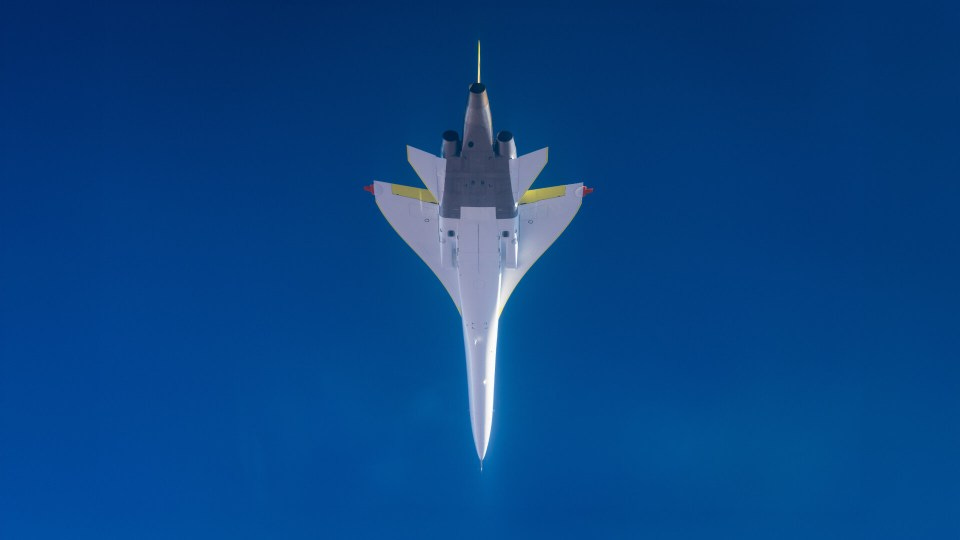 XB-1 supersonic aircraft in flight.