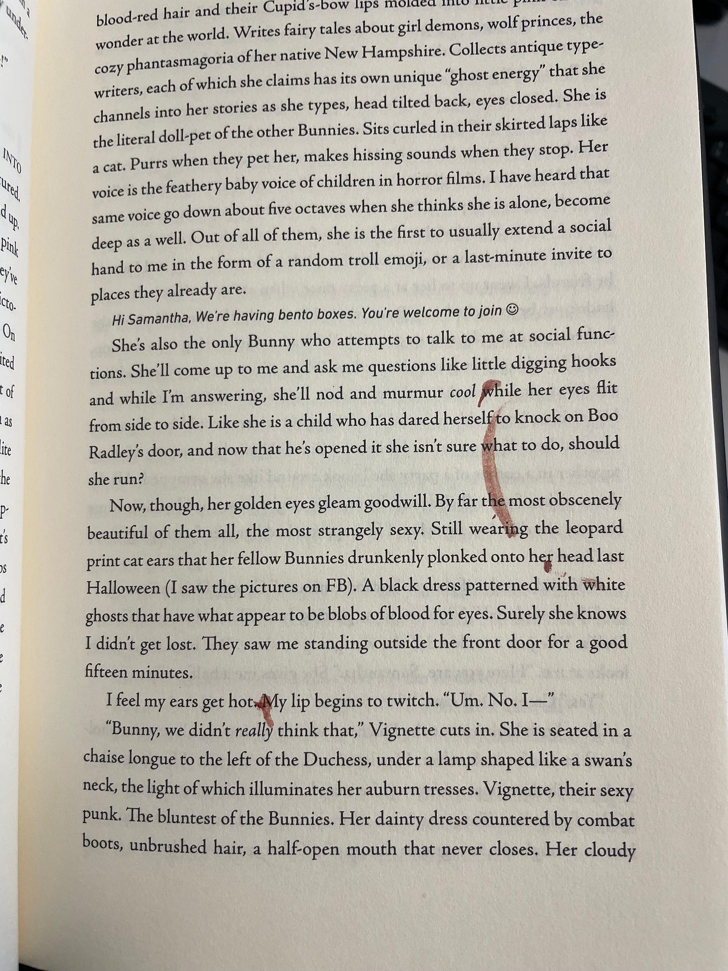 A book with blood on its pages. 