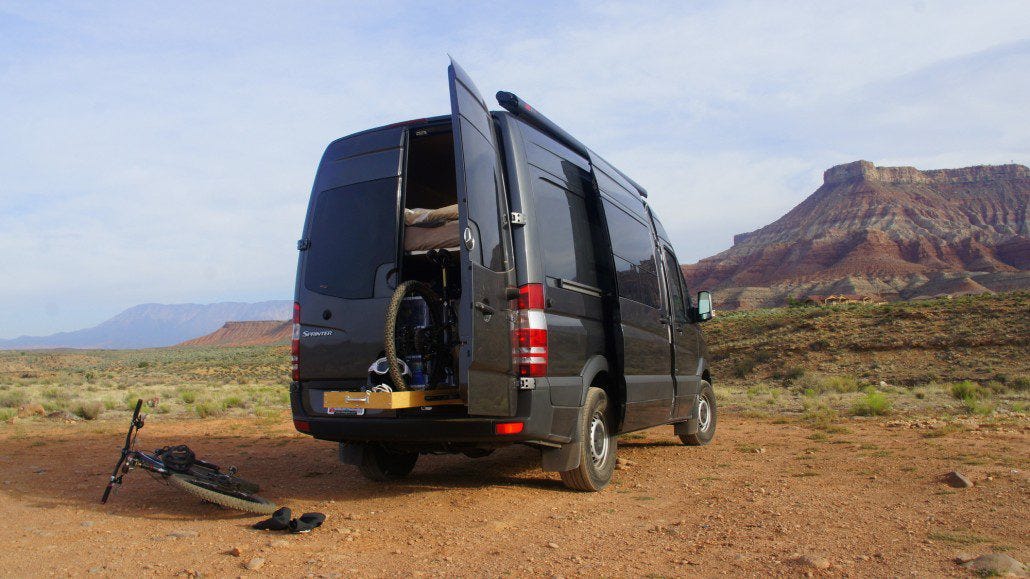 A glamour shot for the Sprinter before the JEM/Gould's ride near Zion.