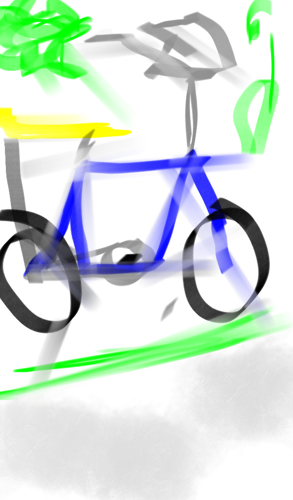 Sketchy blue bike