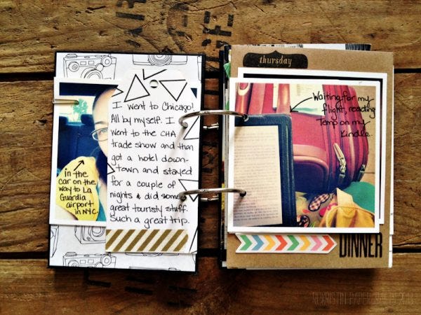 Extra journaling, washi, and some stamps on the back of the tag keep the project simple and moving forward. All photos taken with my iPhone 4s.