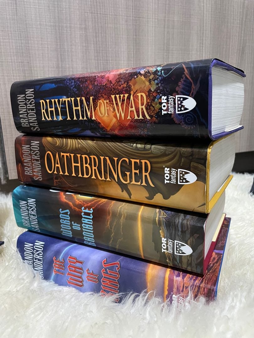 Stormlight Archive books 1-4 by Brandon Sanderson : The Way of Kings, Words  of Radiance, Oathbringer, Rhythm of War, Hobbies & Toys, Books & Magazines,  Fiction & Non-Fiction on Carousell