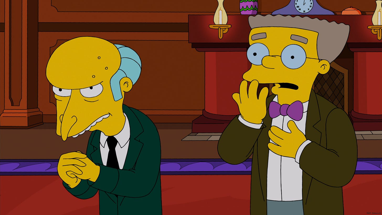 Smithers will finally come out as gay to Mr Burns in The Simpsons season 27