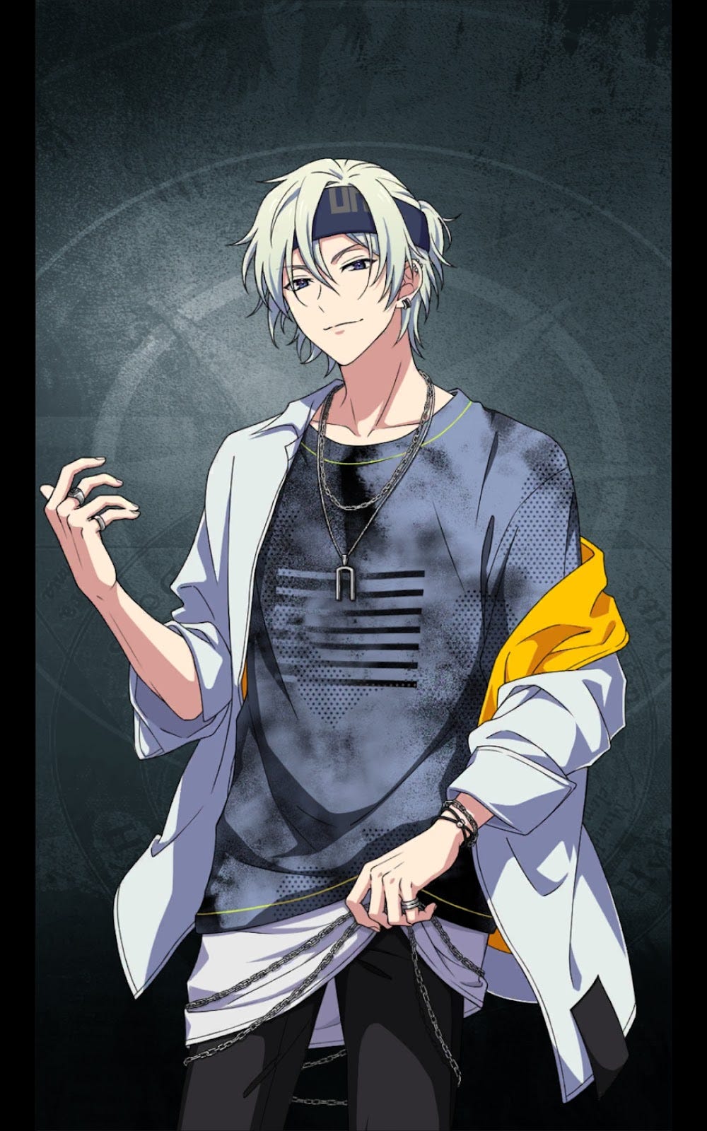 Gorgeous guy with white hair and bandana Gorgeous guy with white hair and bandana