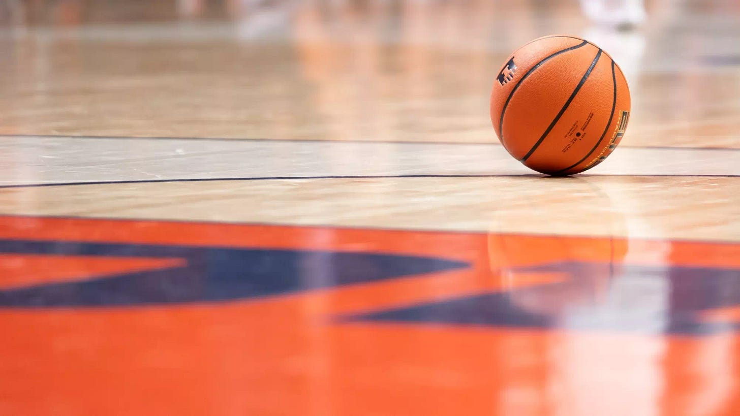 CHAMPAIGN, IL - October 30, 2023 - Ball during the game between the Truman State Bulldogs and the Illinois Fighting Illini at State Farm Center in Champaign, IL. Photo By Kevin Snyder