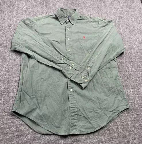 Ralph Lauren Men's Olive Green Cotton Button Down Oxford Shirt Size M - Picture 1 of 17