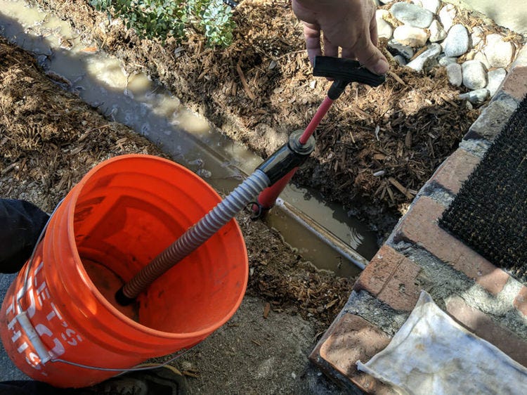 Pump out excess water