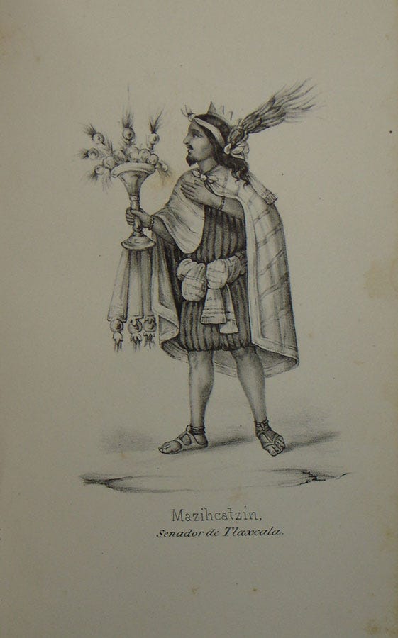 Mazihcatzin or Maxixcatzin a lord who wants the council to use Hernan Cortes to defeat the Aztecs Mazihcatzin or Maxixcatzin a lord who wants the council to use Hernan Cortes to defeat the Aztecs