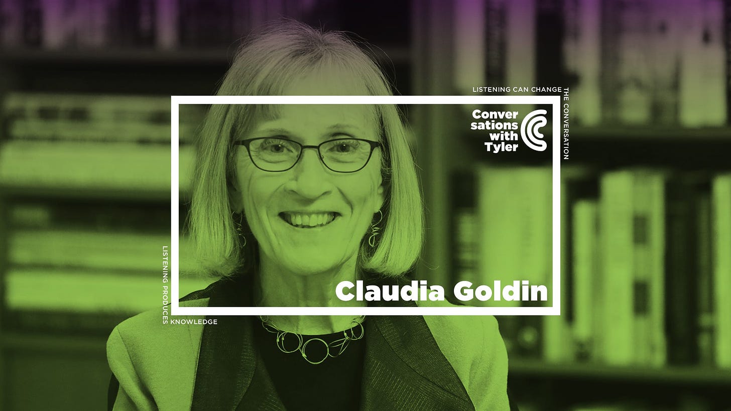 Claudia Goldin on the Economics of Inequality (Ep. 133) | by Mercatus  Center | Conversations with Tyler | Medium