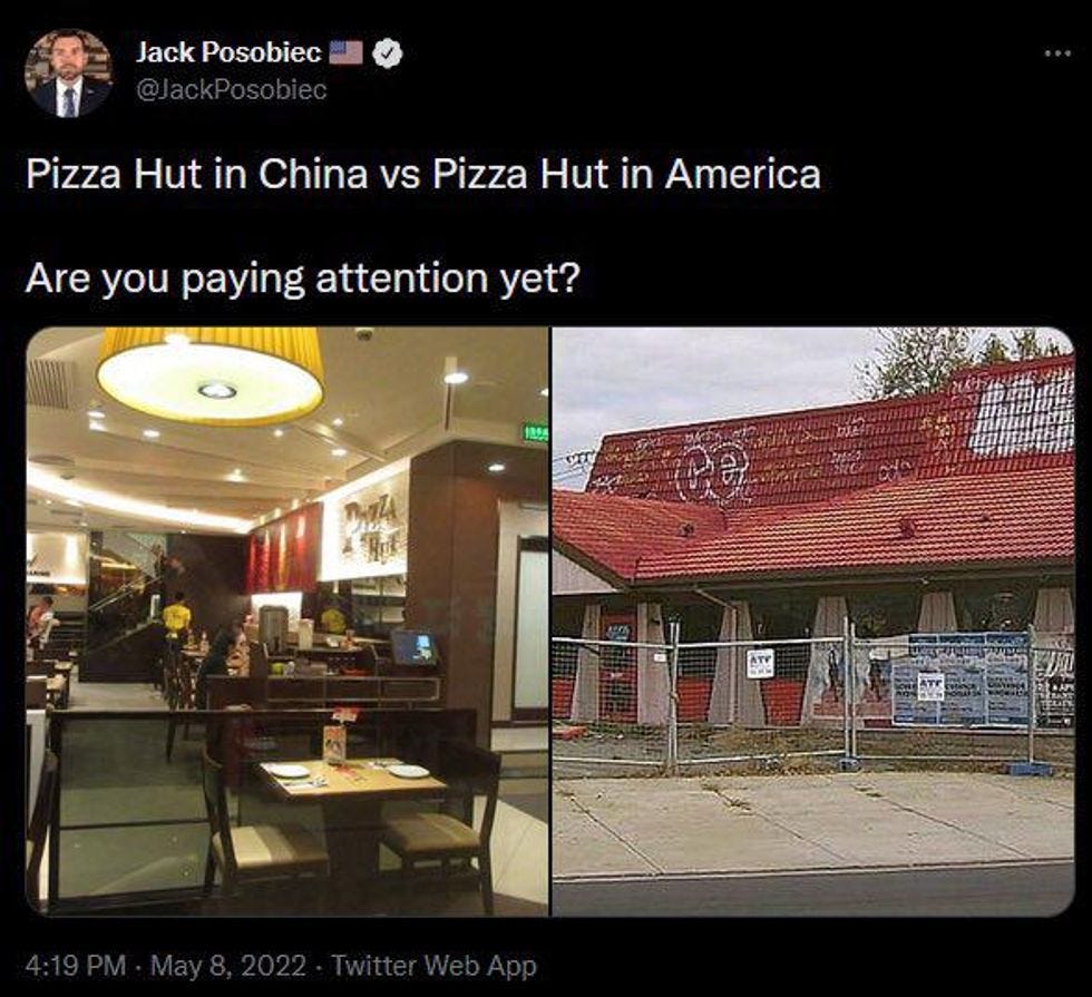 Fancy chinese Pizza Hut and a dilapidated looking Pizza Hut that turned out to be in Australia