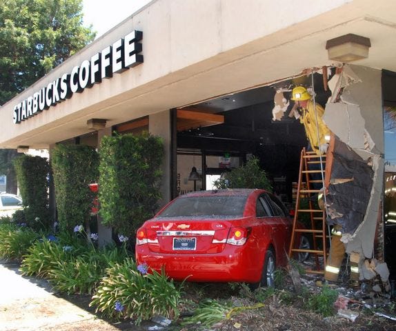 Car crashes into Starbucks in Valley Glen, multiple injuries reported –  Daily News