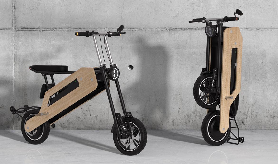 REINOVA TO-MOVE, ELECTRIC SCOOTER MADE IN BAMBOO - Auto&Design