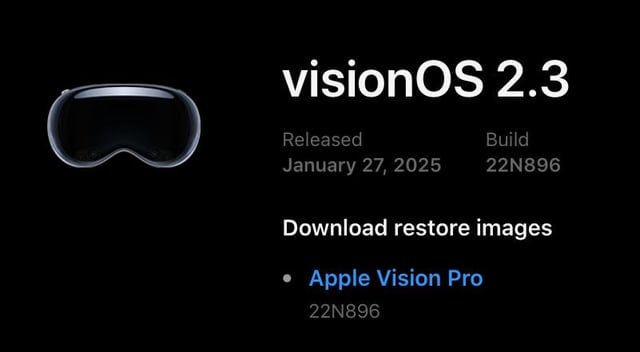 r/VisionPro - visionOS 2.3 out now!