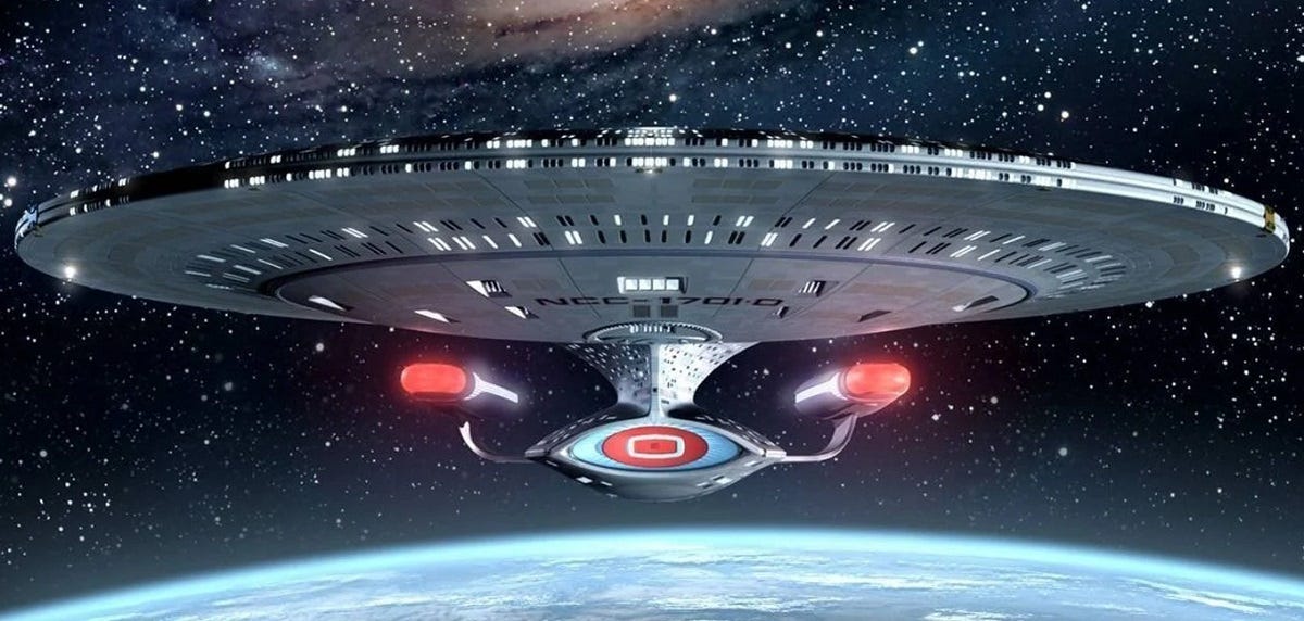 Enterprise-D flying through space