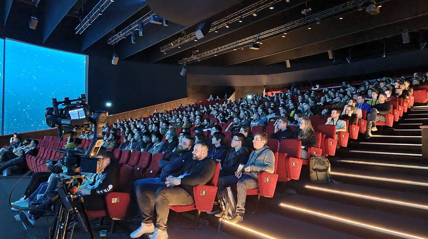 The audience for the first screening