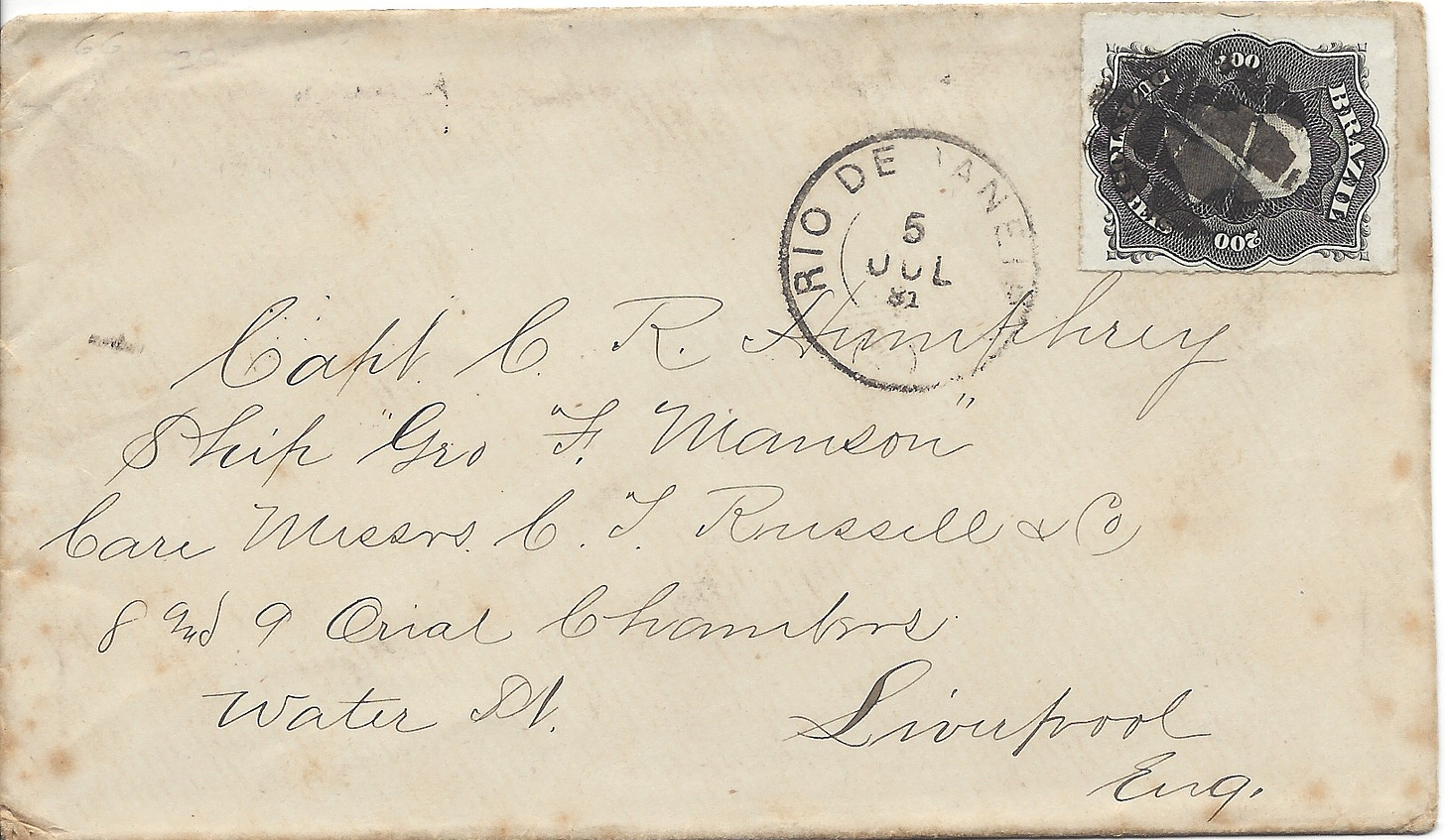 1881 Brazil to England envelope