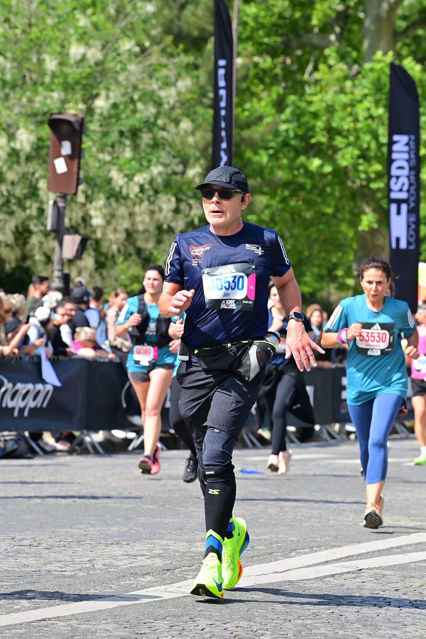 John Derrick approaching the finish line at the Adidas 10K Paris.