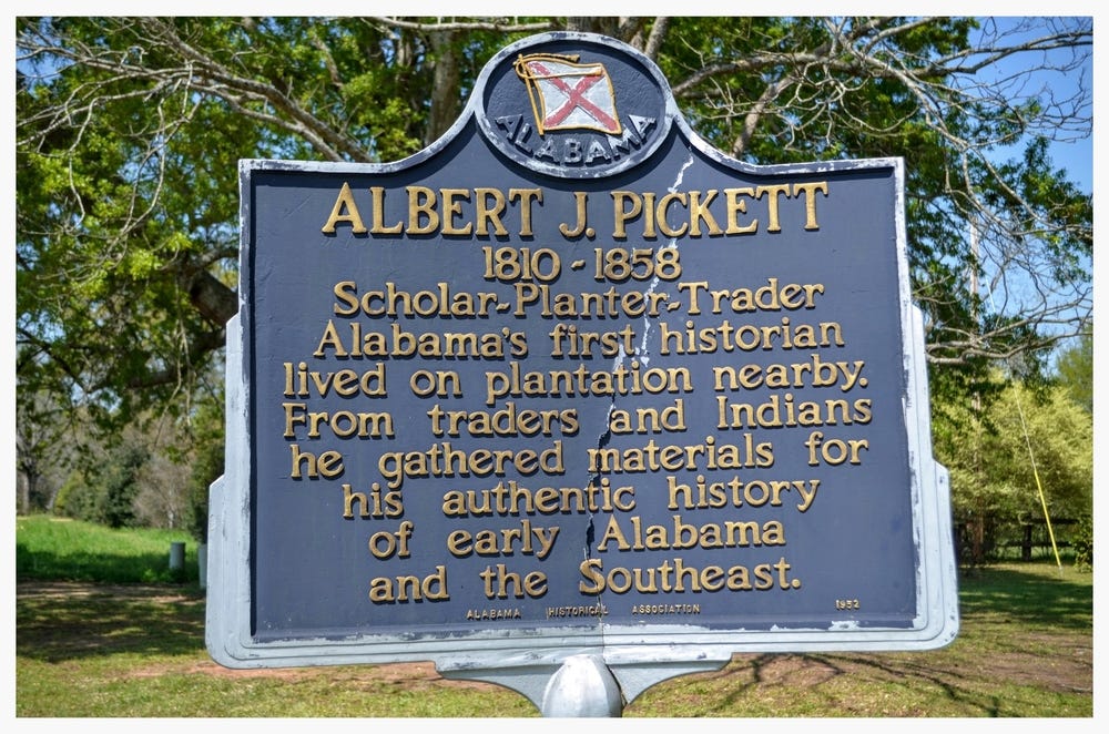 Albert J. Pickett historical marker, Autaugaville, Autauga County, Alabama