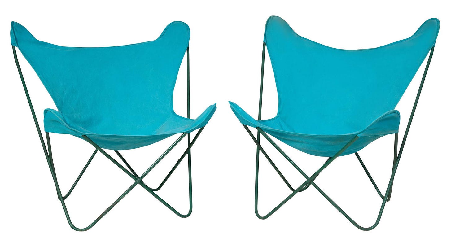 Pair of Mid-Century Modern Butterfly "Hardoy" Chairs, attributed to Jorge Ferrari-Hardoy for Knoll