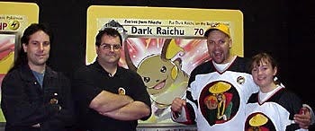 Pokesensei and PokePop of Team Compendium with Pojo at the 2000 East Coast Super Trainer Showdown