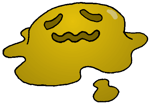 The illustration of a yellow slime.