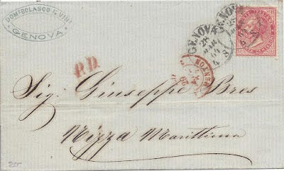 1864 letter to Nice