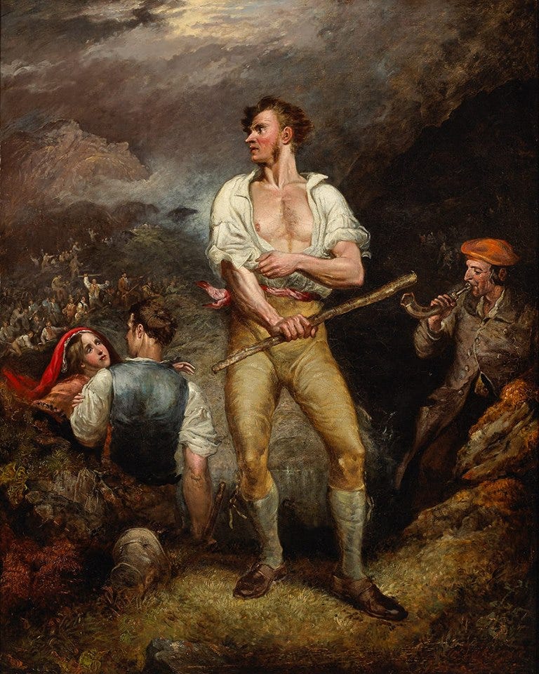 ‘The Fighter’ by Daniel Macdonald, 1844, Public Domain Painting