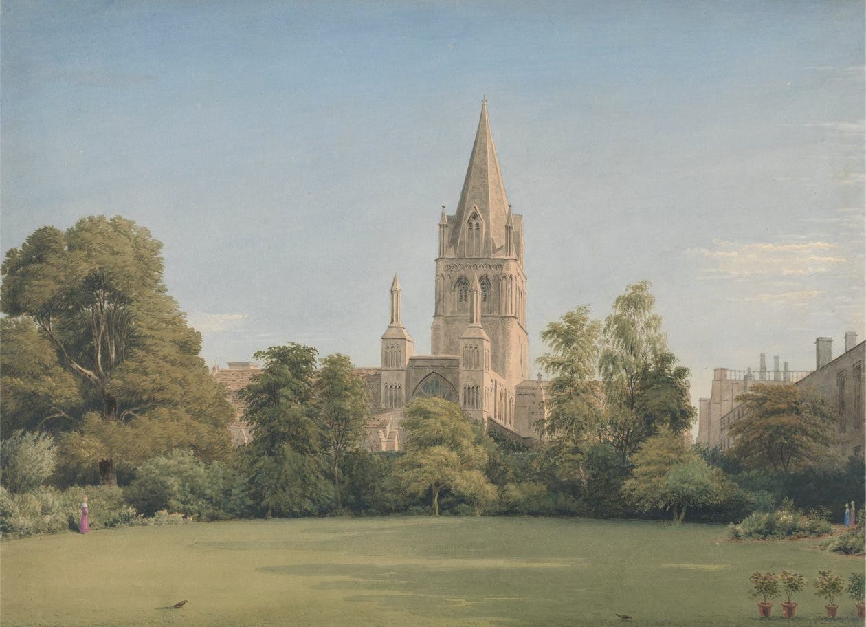 View from the Dean's Garden, Christ Church, Oxford by William Turner of Oxford View from the Dean's Garden, Christ Church, Oxford by William Turner of Oxford