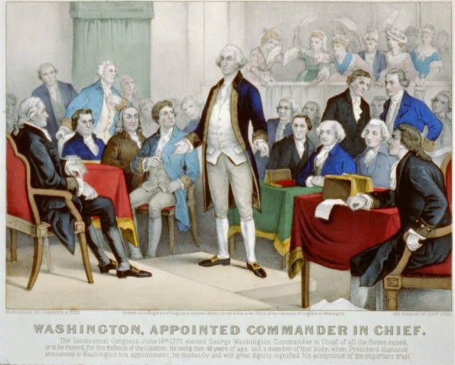 Washington, appointed Commander in Chief, Currier & Ives print
