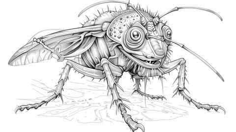 Enjoy the free high quality colouring page featuring a cartoon style bug that helps to keep your children busy in the summer of this year.