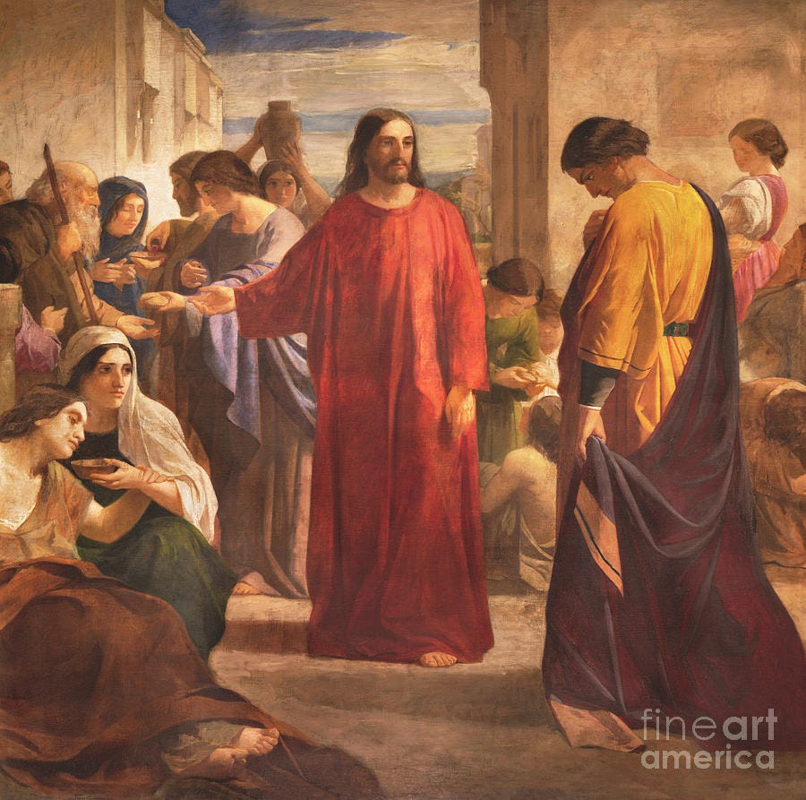 The painting of Jesus and the rich young man by Jozef Sedmak