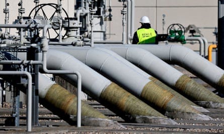 Pipes at the landfall facilities of the Nord Stream 1 gas pipeline in Lubmin, Germany, in 2022