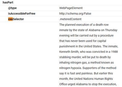Schem markup from the NYT showing their css.Selector